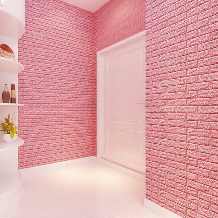 Xốp Dán tường Màu hồng được ưa thích